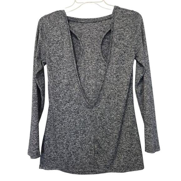 Athleta Racerback Top Size XXSMALL Black Gray Athletic Long Sleeve - Picture 2 of 4